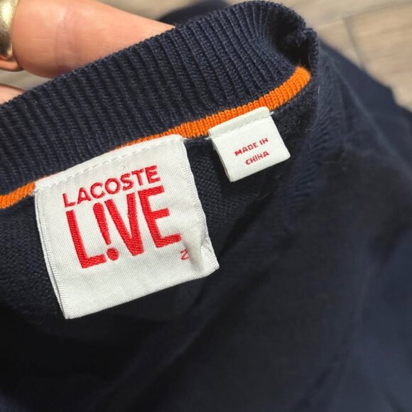 Lacoste LIVE Men’s Navy Blue Crewneck Sweater – Size XS (2) - Picture 6 of 16